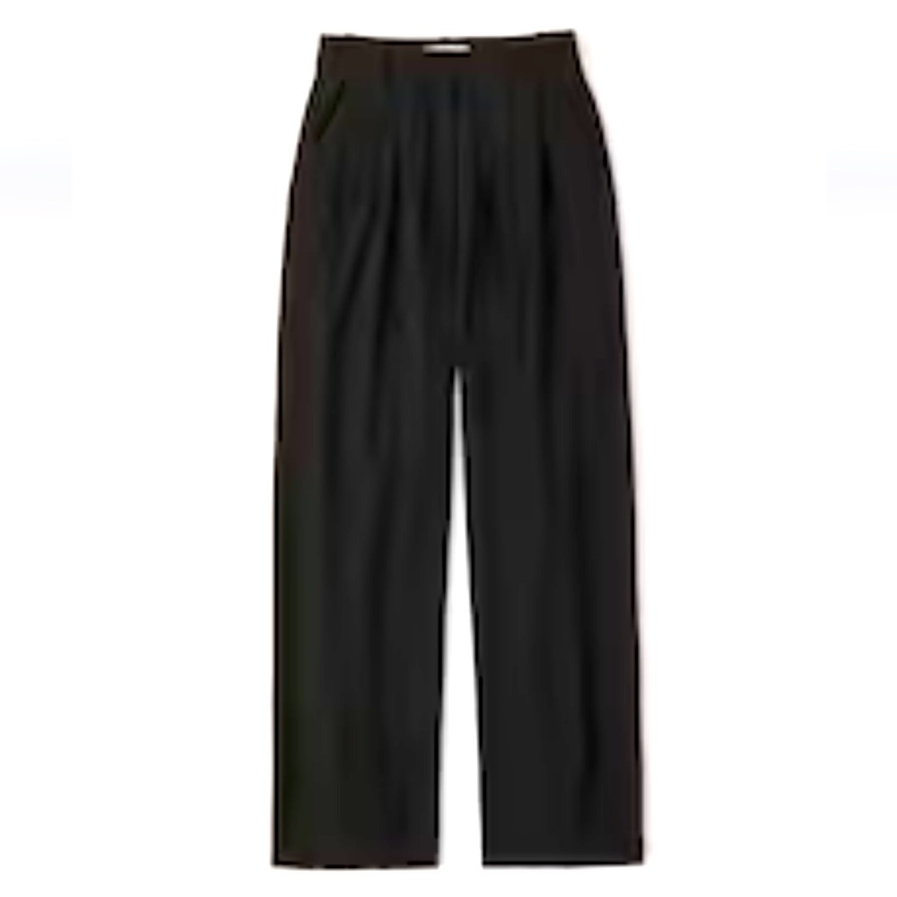 Tailored Brushed Suiting Wide Leg Pant- black
